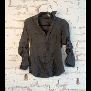 EXPRESS button up blackish-dark gray